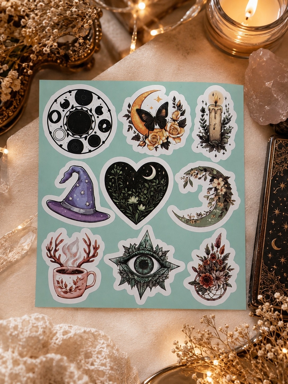 3/$15 Mystic Moon & Nature Sticker Sheet